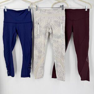 Bundle of 3 Lululemon Leggings Size 4 Inspire Wunder Under Crops 24" Inseam
